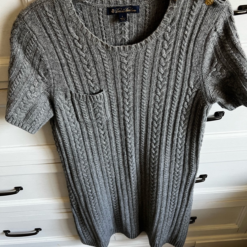 Classic Brooks Brothers Gray Sweater Dress